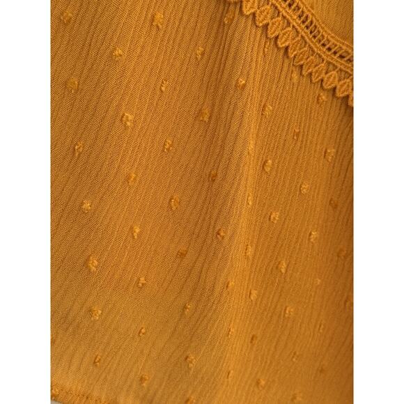 Lulus S Sunny Story Mustard Lace Bell Sleeve Off Shoulder Top Boho Cottagecore - Picture 8 of 11